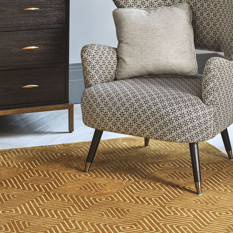 Room Set Of The Glaze Floor Rug 120x170 - Ochre Pulse