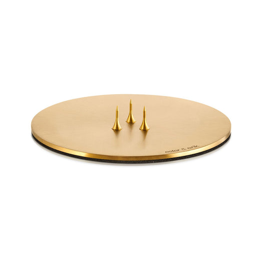 Small Candle Plate Matt Gold - 9cm