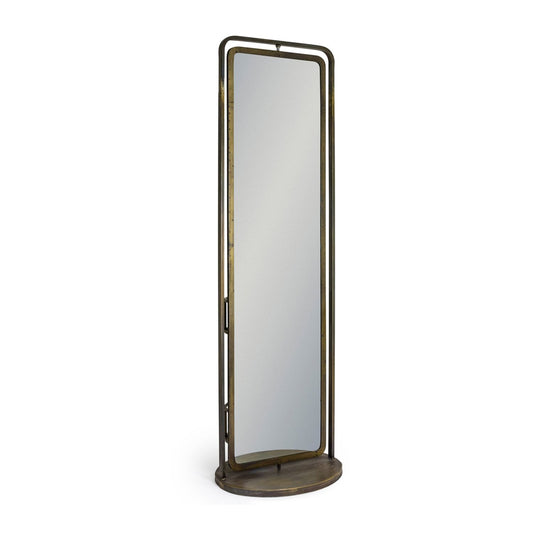 Industrial Revolving Freestanding Storage Mirror